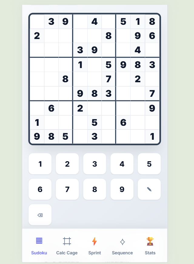 Sudoku & Number Puzzle Hub