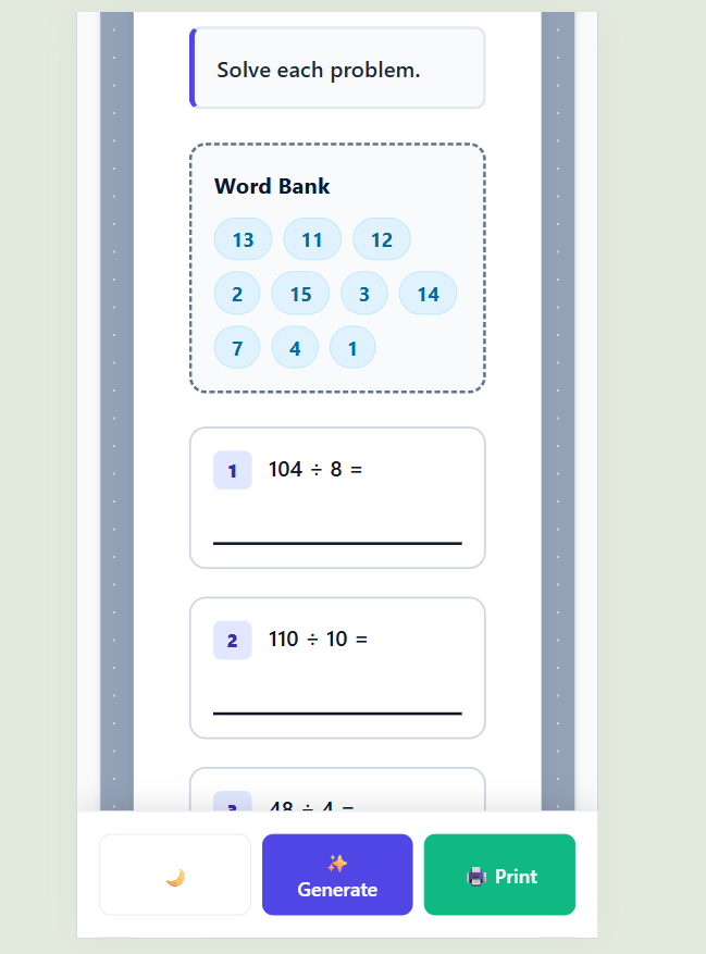 Classroom Worksheet