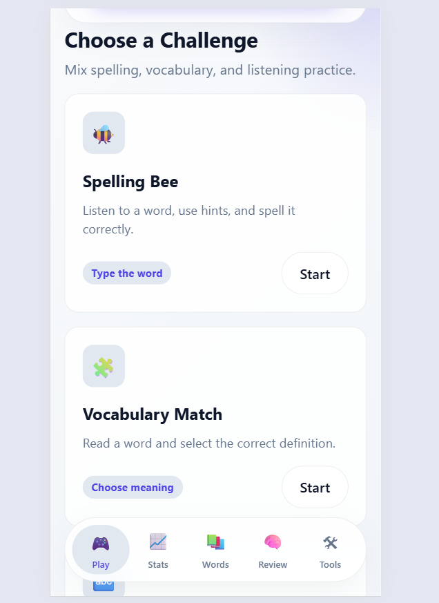 Spelling Bee & Vocabulary Challenge