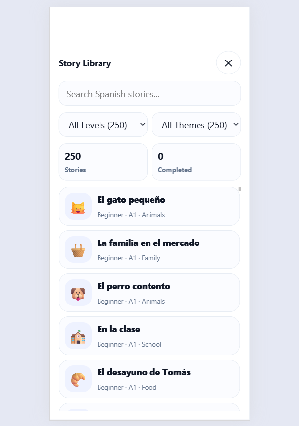Spanish - Story Reader