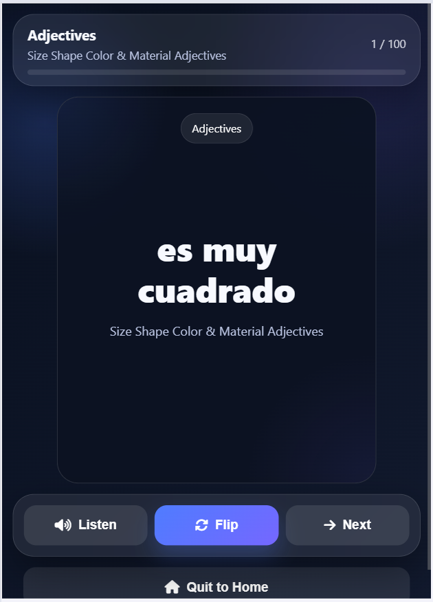 Spanish Vocabulary Builder