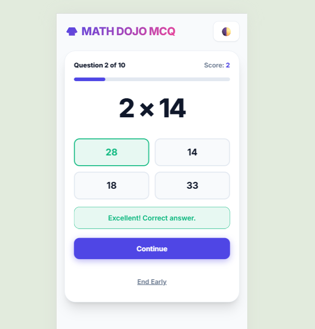 Math Dojo MCQ
