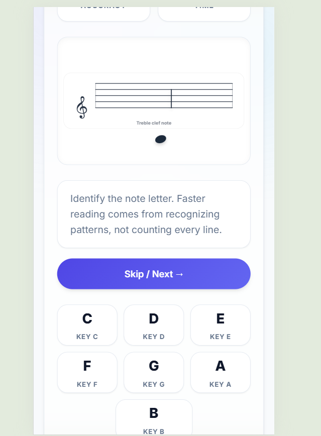Sight Reading Trainer
